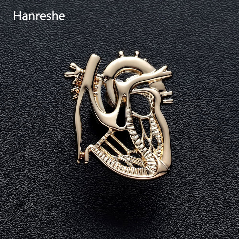 Νέο κόσμημα σε σχήμα καρδιάς καρφίτσα καρφίτσα χρυσό χρώμα Κοσμήματα Δώρο Νοσοκόμα γιατρού Φοιτητής Ιατρικές Χριστουγεννιάτικες καρφίτσες καρφίτσες καρφίτσας άνδρες