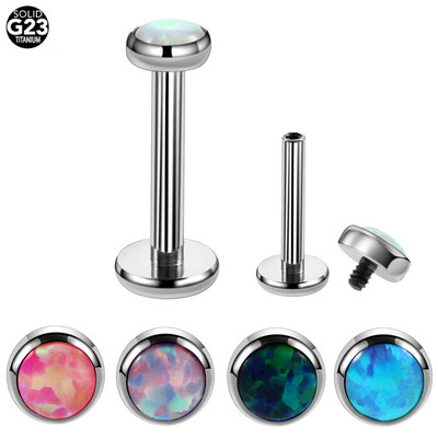 HS 1PC G23 Titanium Opal Labret Stud Gredzeni lūpu stieņi Seksīgi burvīgi ausu skrimšļa tragus pīrsings unisex rotaslietām 16g