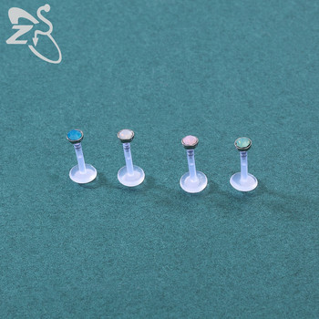 ZS 5 бр./лот 16G Clear Bioflex Lip Labret Piercing Set Crystal Monroe Lip Stud Star Heart Heart Ear Tragus Helix хрущялни пиърсинги