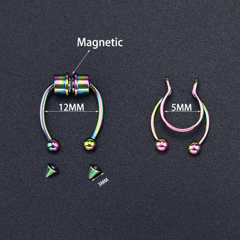 Διάφραγμα Piercing Μαγνήτης Septum Nose Clip Ring Fake and Men Nose Magnetic Circular for κοσμήματα από ανοξείδωτο ατσάλι Γυναικείο τρύπημα σώματος