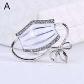 Broševi u obliku maske od emajla Visokokvalitetni umetnuti kristalni medicinski broš Igla Liječnička značka za rever Medicinsko osoblje Odjevni dodaci