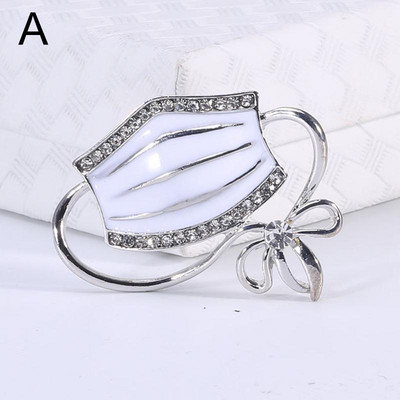 Broševi u obliku maske od emajla Visokokvalitetni umetnuti kristalni medicinski broš Igla Liječnička značka za rever Medicinsko osoblje Odjevni dodaci