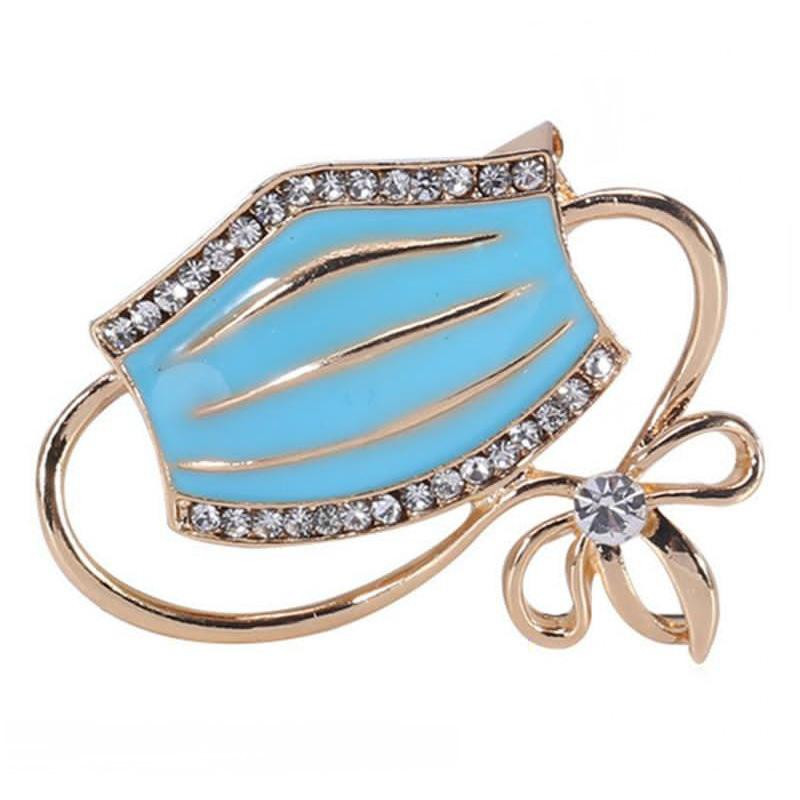 Broševi u obliku maske od emajla Visokokvalitetni umetnuti kristalni medicinski broš Igla Liječnička značka za rever Medicinsko osoblje Odjevni dodaci