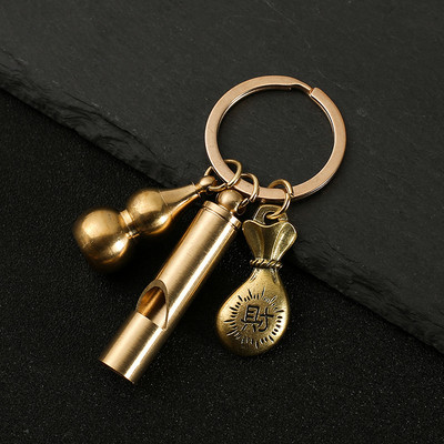 Nový horúci predaj mosadzná tekvica Pixiu kľúčenka od čistej medi tekvica vrecko na šťastie lopatka krúžok na kľúče od auta K5051