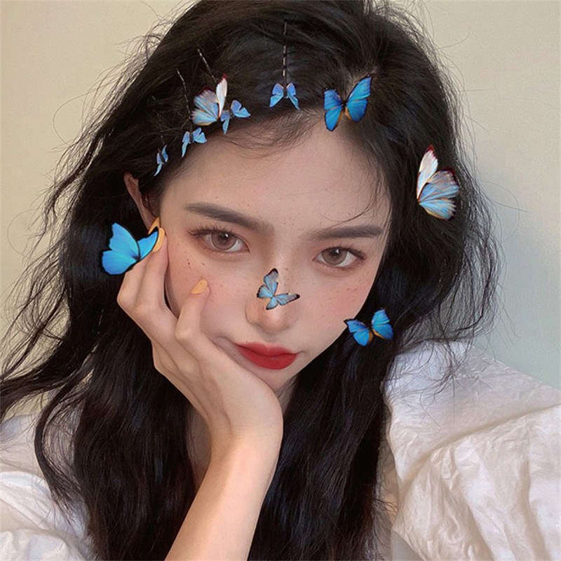 4 buc. Agraf de păr fluture albastru nou, de vis, accesorii pentru păr, accesorii de păr, breton pentru fete, agrafă, agrafă, accesorii de stil.