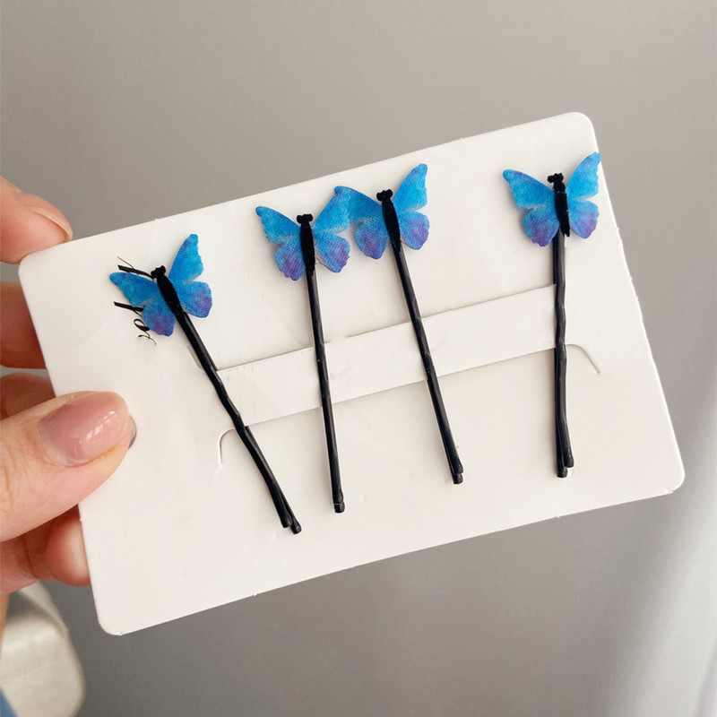 4 buc. Agraf de păr fluture albastru nou, de vis, accesorii pentru păr, accesorii de păr, breton pentru fete, agrafă, agrafă, accesorii de stil.