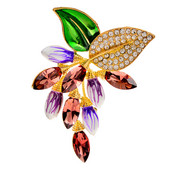 CINDY XIANG Broșe cu flori cu stras pentru femei, frumos emailat, struguri, haină, pulover, bijuterii de nuntă