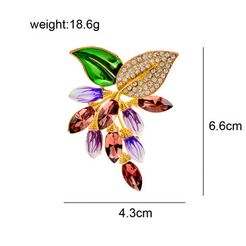 CINDY XIANG Брошки с цветя с кристали за жени Красиви емайлирани гроздови игли Пуловер Сватбени бижута