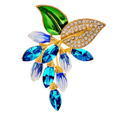 CINDY XIANG Broșe cu flori cu stras pentru femei, frumos emailat, struguri, haină, pulover, bijuterii de nuntă