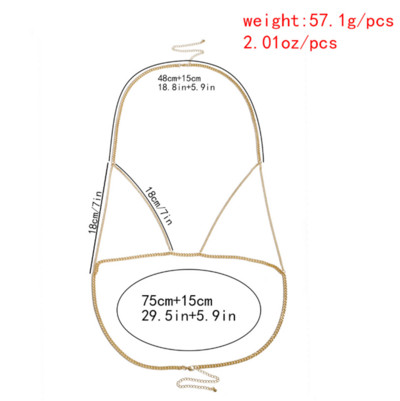 Bijuterii de corp simple de modă pentru femei, vară, sexy, pentru bikini, pentru piept, ham, lanț, bijuterii, colier pentru corp.