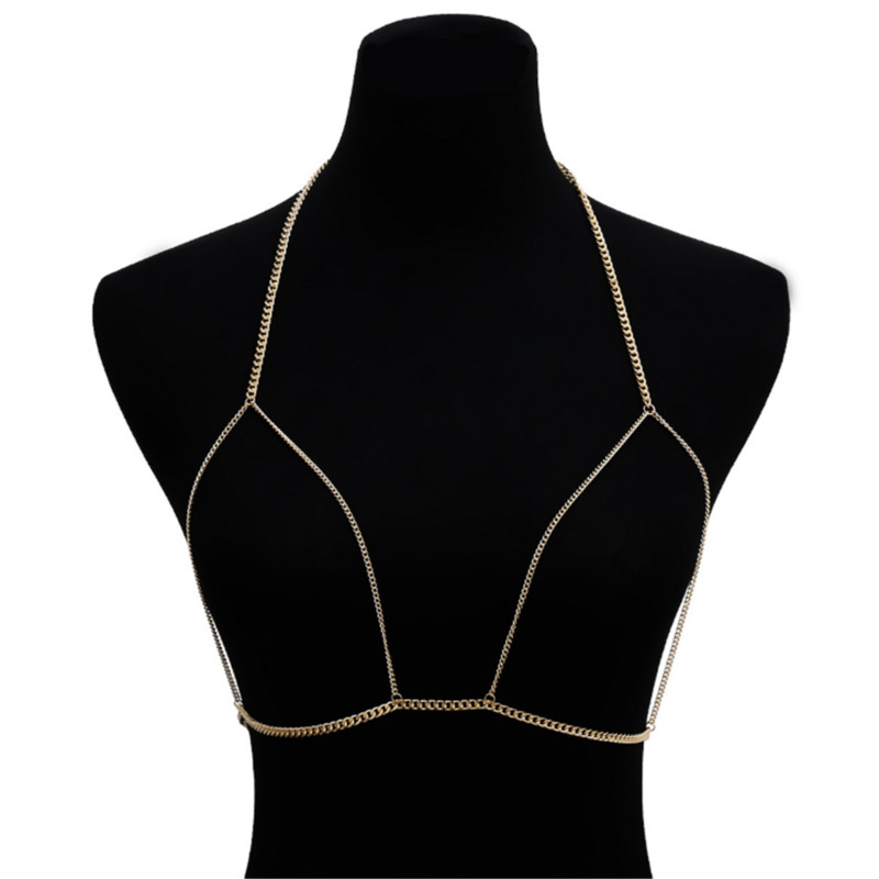 Bijuterii de corp simple de modă pentru femei, vară, sexy, pentru bikini, pentru piept, ham, lanț, bijuterii, colier pentru corp.