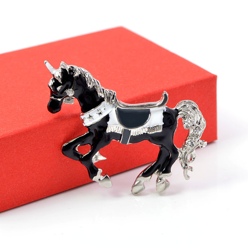 CINDY XIANG Broșe cu unicorn emailat pentru femei, la modă, la modă, la cai, la animale, accesorii elegante pentru haine de petrecere, cadou de livrare picătură