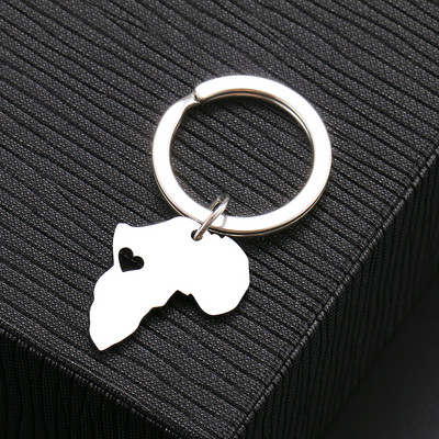 Breloc din oțel inoxidabil Harta lumii frunze de arțar cruce gotică amuletă culoare argintie breloc pentru chei de mașină pentru femei bărbați bijuterii cadouri