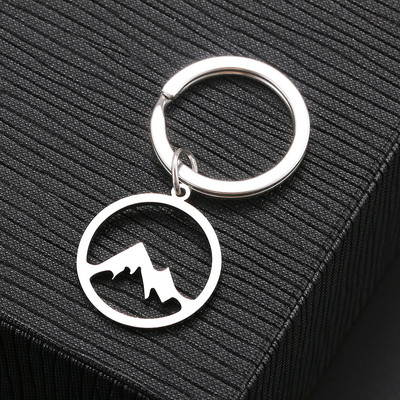 Breloc din oțel inoxidabil Harta lumii frunze de arțar cruce gotică amuletă culoare argintie breloc pentru chei de mașină pentru femei bărbați bijuterii cadouri