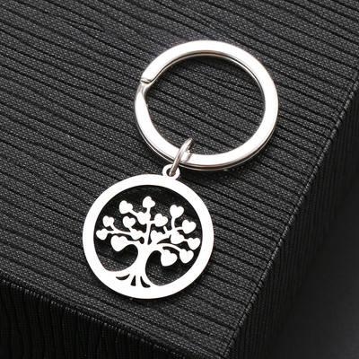 Breloc din oțel inoxidabil Harta lumii frunze de arțar cruce gotică amuletă culoare argintie breloc pentru chei de mașină pentru femei bărbați bijuterii cadouri