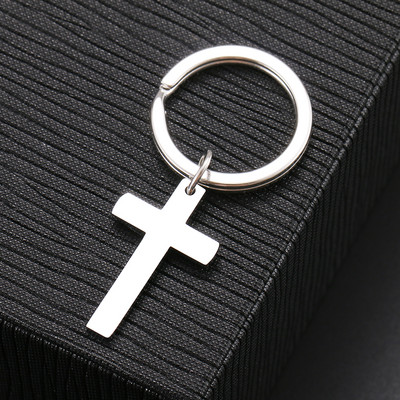 Breloc din oțel inoxidabil Harta lumii frunze de arțar cruce gotică amuletă culoare argintie breloc pentru chei de mașină pentru femei bărbați bijuterii cadouri