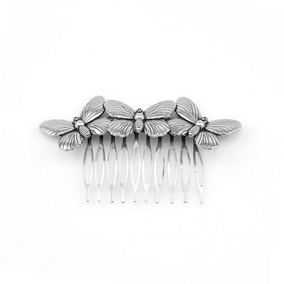 2019 Bijuterii de modă Agrafă de păr de epocă Culoare argintie Culoare aurie Trei piepteni fluture Agrafe Femei Fete Accesorii de petrecere din aliaj