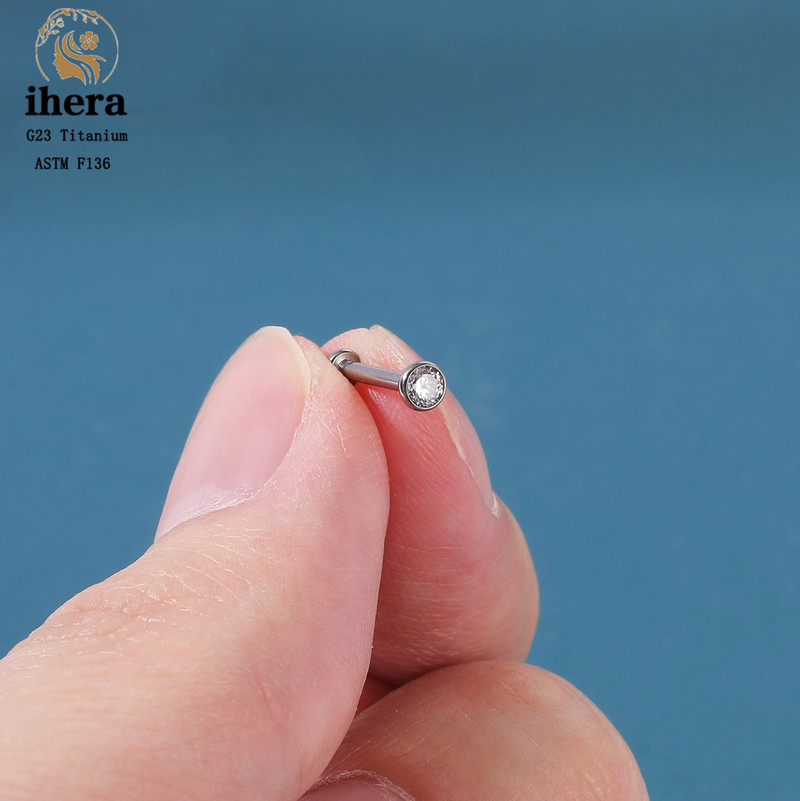 10 DB G23 Titanium Labret piercing ajakgyűrű 16G F136 belső menetes orr-fülbevaló Tragus Helix porcpiercing ékszer