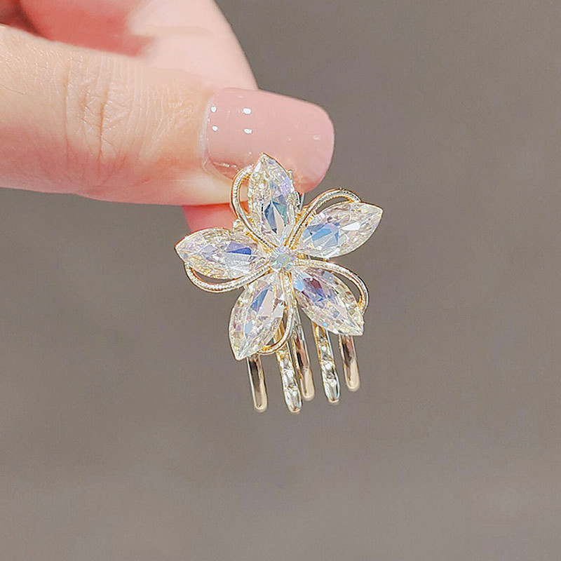 Agrafă de modă Rochie de cap elegantă, asemănătoare cu flori de cristal, breton, agrafă, accesorii de păr, agrafă de sus, bijuterii de nuntă