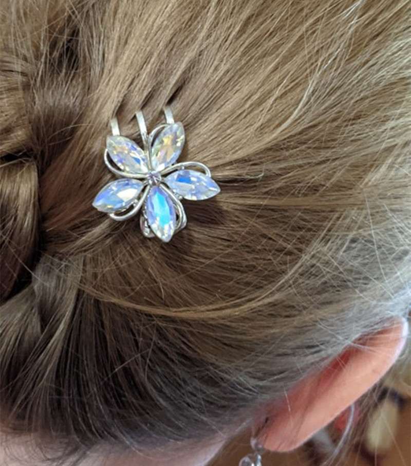 Agrafă de modă Rochie de cap elegantă, asemănătoare cu flori de cristal, breton, agrafă, accesorii de păr, agrafă de sus, bijuterii de nuntă