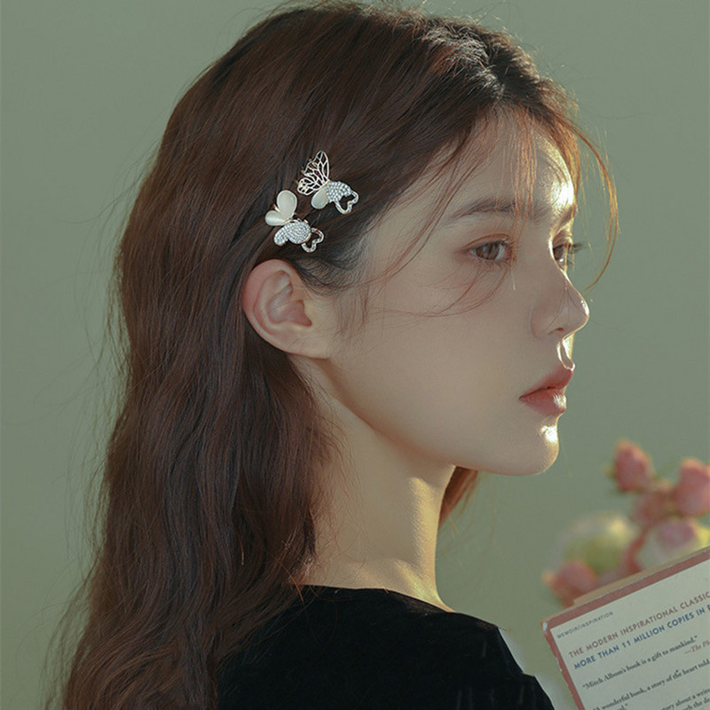 Nieuwe Butterfly Metalen Krab Klauw Clip Voor Vrouwen Meisjes Charm Barrette Vol Strass Bruiloft Haar Accessoires Sieraden Gift