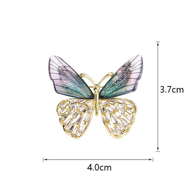 Broșă fluture Broșă cu strass Broșă cămașă Bijuterii pentru artist Broșă cu insecte Guler cu ac Broșă pentru artist anti-lumină rătăcită