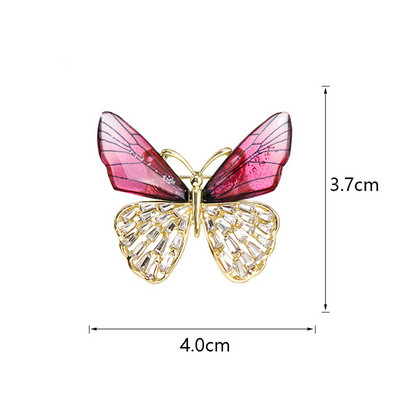 Broșă fluture Broșă cu strass Broșă cămașă Bijuterii pentru artist Broșă cu insecte Guler cu ac Broșă pentru artist anti-lumină rătăcită
