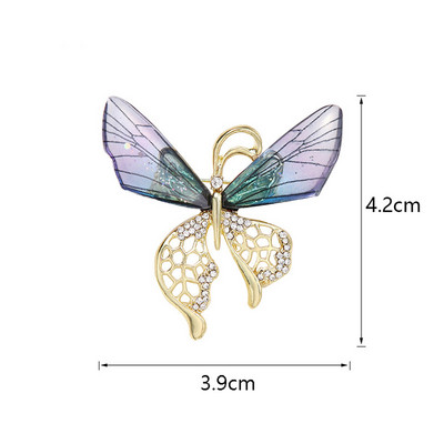 Broșă fluture Broșă cu strass Broșă cămașă Bijuterii pentru artist Broșă cu insecte Guler cu ac Broșă pentru artist anti-lumină rătăcită