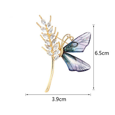 Broșă fluture Broșă cu strass Broșă cămașă Bijuterii pentru artist Broșă cu insecte Guler cu ac Broșă pentru artist anti-lumină rătăcită