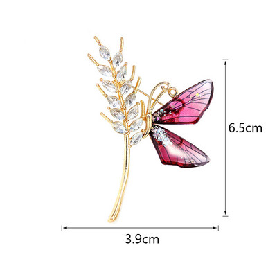 Broșă fluture Broșă cu strass Broșă cămașă Bijuterii pentru artist Broșă cu insecte Guler cu ac Broșă pentru artist anti-lumină rătăcită