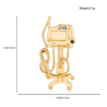 Hanreshe Creative Ventilator Медицински бижута Брошка златен цвят Метална раница с ревер Медицинска значка Игли за лекар, медицинска сестра
