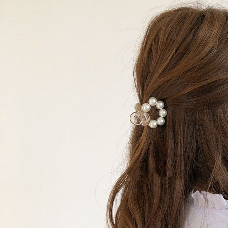 Agrafe de păr noi, dulci, mini rotunde, perle, pentru femei, fete, gheare, chic, gheare, agrafe de crab, accesorii pentru păr