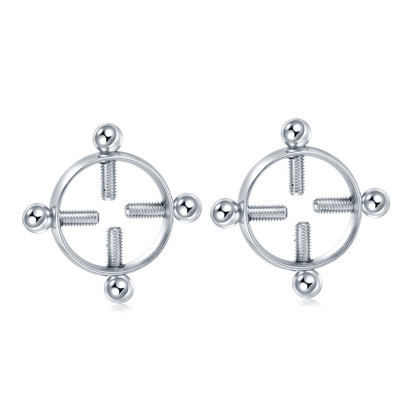 2 buc/lot oțel șurub rotund inele de clemă pentru mamelon artificial piercing sexy pentru femei non-piercing sân fals scut pentru unghii inel bijuterii cadou