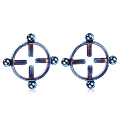 2 buc/lot oțel șurub rotund inele de clemă pentru mamelon artificial piercing sexy pentru femei non-piercing sân fals scut pentru unghii inel bijuterii cadou