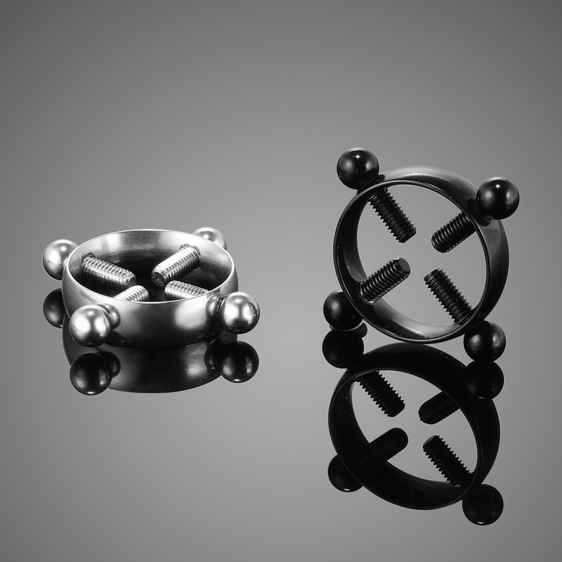 2 buc/lot oțel șurub rotund inele de clemă pentru mamelon artificial piercing sexy pentru femei non-piercing sân fals scut pentru unghii inel bijuterii cadou