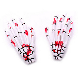 Комплект от 2 бр. нов Хелоуин Череп Щипка за коса Fashion Punk Gothic Harajuku Hand Bone Grab Щипка за коса Дамски аксесоари за коса