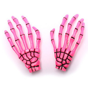 Комплект от 2 бр. нов Хелоуин Череп Щипка за коса Fashion Punk Gothic Harajuku Hand Bone Grab Щипка за коса Дамски аксесоари за коса