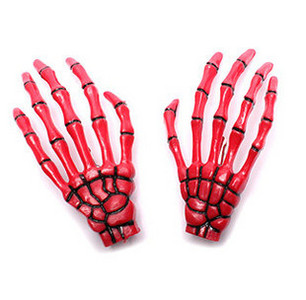 Комплект от 2 бр. нов Хелоуин Череп Щипка за коса Fashion Punk Gothic Harajuku Hand Bone Grab Щипка за коса Дамски аксесоари за коса