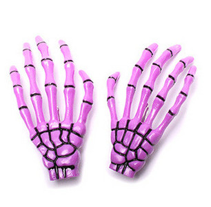 Комплект от 2 бр. нов Хелоуин Череп Щипка за коса Fashion Punk Gothic Harajuku Hand Bone Grab Щипка за коса Дамски аксесоари за коса