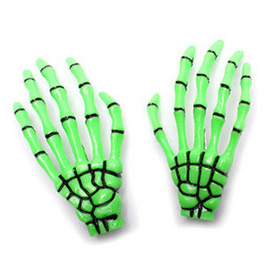 Комплект от 2 бр. нов Хелоуин Череп Щипка за коса Fashion Punk Gothic Harajuku Hand Bone Grab Щипка за коса Дамски аксесоари за коса