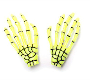 Комплект от 2 бр. нов Хелоуин Череп Щипка за коса Fashion Punk Gothic Harajuku Hand Bone Grab Щипка за коса Дамски аксесоари за коса