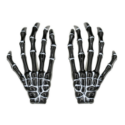 Комплект от 2 бр. нов Хелоуин Череп Щипка за коса Fashion Punk Gothic Harajuku Hand Bone Grab Щипка за коса Дамски аксесоари за коса