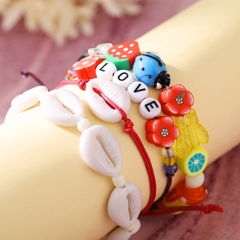 Modna boemska ljetna višeslojna školjkasta gležnjača za žene Boho Ocean Barefoot Plaža na nozi Narukvica Ženske sandale Nakit