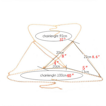 Бохемска плажна секси верига за гърди за жени Пълна кръстосана верига за гърди със кристали Блестящ кристален сутиен Колие за тяло Choker Бижута