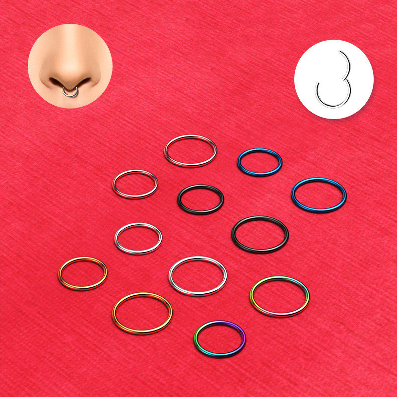 14/16/18/10G Karike za nos na šarke Obruč Titan/čelik Helix Hrskavica Daith Tragus Sleeper Naušnice Nakit za piercing