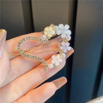 2022Nové módne dámske vlasové doplnky, trojuholníková sponka do vlasov, kovová geometrická zliatina, mesačný kruh, sponka do vlasov, dievčenská pokrývka hlavy