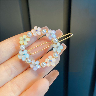 2022Nové módne dámske vlasové doplnky, trojuholníková sponka do vlasov, kovová geometrická zliatina, mesačný kruh, sponka do vlasov, dievčenská pokrývka hlavy