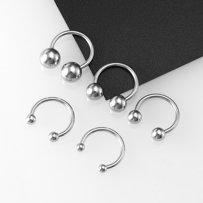 5 komada 2,5-6 mm piercing obrva banana prsten za usne od nehrđajućeg čelika zakrivljena uteg zavojnica pupak hrskavica naušnica nakit za tijelo 16G