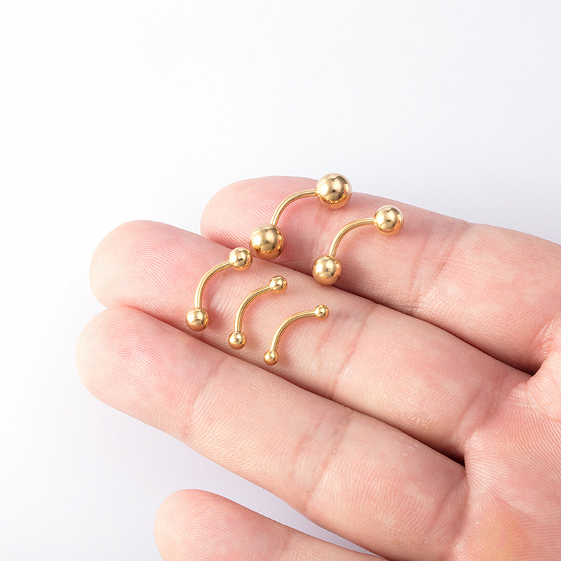 5 komada 2,5-6 mm piercing obrva banana prsten za usne od nehrđajućeg čelika zakrivljena uteg zavojnica pupak hrskavica naušnica nakit za tijelo 16G