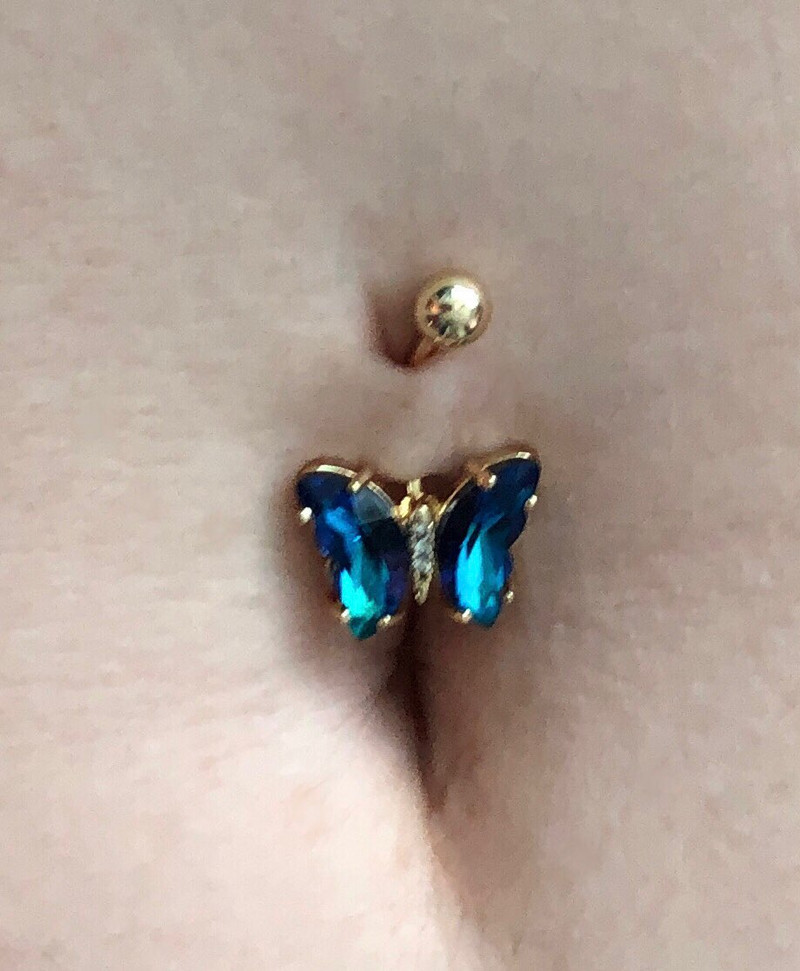 Šareni kristalni leptir naušnica za pupak 16G 10 mm prstenovi za piercing pupak od kirurškog čelika Ženska ušna školjka Nakit za tijelo